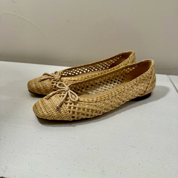 Sam Edelman Ballet Flats Women's 7.5 Woven Raffia Bow Beach Boho - Picture 7 of 16